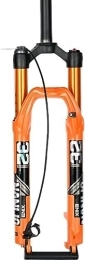 JKAVMPPT Pièces de rechanges 26 27 29 In VTT Suspension Air Fourche 100mm Voyage 1-1 / 8" Tube Droit VTT Fourches Verrouillage À Distance 9 * 100mm QR Vélo Fourche Avant Magnésium + Alliage D'aluminium ( Color : Orange , Size : 27.