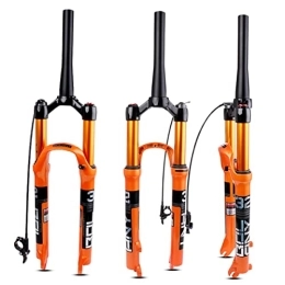 Asiacreate Pièces de rechanges 26 27.5 29er Fourche De Suspension De Vélo 1 1 / 2" Tube Conique VTT Fourche Avant RL Voyage 100 mm QR 9mm Frein À Disque Fourche Avant De Bicyclette (Color : Orange, Size : 26in)