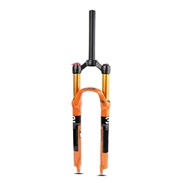 QHYXT Pièces de rechanges Amortisseur de vélo Fourche à air, 26 / 27.5 / 29 Pouces Fourche Avant en Alliage de magnésium Tube Droit QR 9mm Course 120mm pour VTT BIKEe, Orange