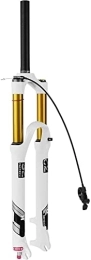 ZLYJ Pièces de rechanges Fourche Avant Vélo Air VTT 26 / 27.5 / 29 Pouces, 140Mm Alliage Léger Voyage 1-1 / 8"VTT Fourche Suspension 9Mm QR Blanc A, 27.5inch