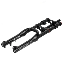 SuIcra Pièces de rechanges Fourche à Suspension de vélo 20 Pouces 4.0 Fourches de Pneu Voyage 120mm Double Épaule VTT 1-1 / 8 Pouces Steerer Fourches de Vélo pour Snow Beach XC VTT Vélo (Color : Black)