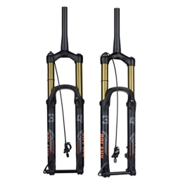 ZYJIX Pièces de rechanges Fourche à Suspension Pneumatique Pour Vélo De Montagne 27, 5 29 Pouces Débattement 160 Mm Fourche Vtt Axe Traversant Boost 15 * 110 Mm Fourche Conique 1-1 / 2 Réglage Du Rebond (Size:29inch, Color:Or)