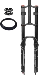 MEGLOB Pièces de rechanges Fourches à suspension de vélo 1-1 / 8"Frein à disque Tube conique droit Fourches avant de vélo Fourches à air VTT ultra légères 9 * 100 mm Débattement QR 150 mm avec réglage de l'amortissement ( Color :