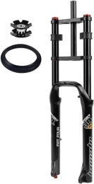 MEGLOB Pièces de rechanges Fourches à suspension de vélo Fourche avant de vélo de 26 pouces Fourches à suspension pneumatique for vélo VTT Tube conique droit de 1-1 / 8" Débattement de 150 mm 9 * 135 mm QR Rebond réglable for la