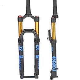 HSQMA Pièces de rechanges HSQMA 26 / 27.5 / 29 Pouces VTT Vélo Fourche À Suspension Downhill Déplacement 120mm Air Fourche Avant Rebond Réglable Tube Conique Essieu Traversant Verrouillage Manuel (Color : Blue, Size : 29inch)