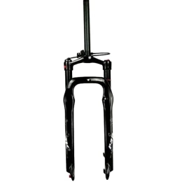 HSQMA Pièces de rechanges HSQMA 26" Fat Bike Fork 4.0 Fourche À Suspension for Vélo De Neige Électrique 100mm Travel VTT Fourche À Air 1-1 / 8 Fourche Avant Droite QR Rebound Réglable (Color : Gloss Black, Type : Remote)