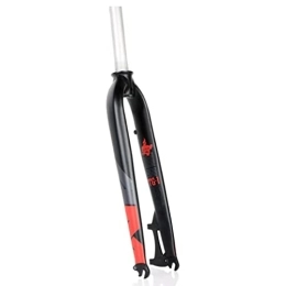 HSQMA Pièces de rechanges HSQMA Vélo De Montagne Fourche Rigide 26 27, 5 29 Pouces Universel VTT Fourche À Frein À Disque Ultraléger Alliage D'aluminium Fourche Avant 1-1 / 8'' QR 9mm (Color : Red)