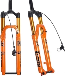 JKAVMPPT Pièces de rechanges JKAVMPPT 26 27.5 29 Pouces VTT vélo Fourche à Suspension 100mm Voyage Air Fourche Avant Frein à Disque à Travers l'essieu 1-1 / 8 Rebond régler Verrouillage à Distance (Color : Orange, Size : 26inch)