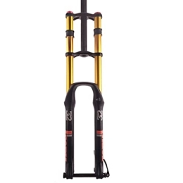 LAVSENA Pièces de rechanges LAVSENA 26 27, 5 29 Pouces DH VTT Air Fourche Descente VTT Suspension Fourche Voyage 130mm Double Épaule Fourche Avant Axe Traversant 15x100mm Rebound Adjust (Color : Gold, Size : 26'')