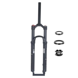 LHHL Pièces de rechanges LHHL 26 / 27.5 / 29 inch Air VTT Suspension Fork Axe Traversant 15x100mm 100mm Voyage 1-1 / 8" Tube Droit HL Frein À Disque Fourche Avant VTT avec Amortissement (Color : Black, Size : 26inch)