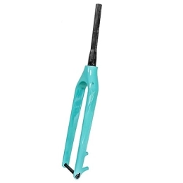 LHHL Pièces de rechanges LHHL 29”Fibre De Carbone VTT Fourche Rigide Frein À Disque Axe Traversant 15x110mm Vélo Fourche Avant 1-1 / 8" Tube Conique Vélo De Montagne Fourche (Color : Bianchi Green, Size : 29")