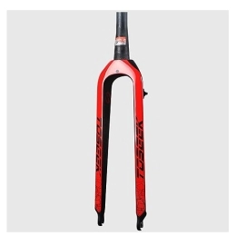 LHHL Pièces de rechanges LHHL Fibre De Carbone VTT Fourche Rigide 26 / 27.5 / 29" Tube Conique 1-1 / 8" Frein À Disque Fourche Vélo QR 9x100mm sans Filetage Fourche Avant De Vélo De Montagne (Color : Rot, Size : 27.5")