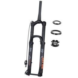 LHHL Pièces de rechanges LHHL Fourche Vélo De Montagne À Suspension Pneumatique 26 / 27.5 / 29 Pouces 100mm Voyage 100x9mm QR Frein À Disque 1-1 / 8" Tube Droit Fourche Avant VTT Verrouillage À Distance (Color : Black, Size : 26")