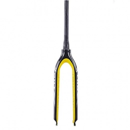 LIMQ Pièces de rechanges LIMQ VTT Fourche Avant en Fiber De Carbone Bicyclette Dur Suspension De La Fourche Avant Fourche Descente Avant Fourche Mountain Plate Cône De Frein Tube 26 / 27.5 / 29er, Yellow-27.5er