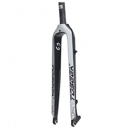 Mdjywl Pièces de rechanges Mdjywl Fourche à vélo MTB Bike Fork 27.5 / 29 Pouces 3K Feuille de Carbone Fourche Rigide Pièces de Cyclisme Frein à Disque Ultra-léger 1-1 / 8"530G en pour Le vélo (Color : White, Size : 27.5INCH)