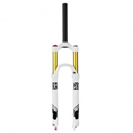 TYXTYX Fourches VTT Mountain Bike 140mm Travel Suspension Fork MTB 26 / 27.5 / 29 inch, Alliage léger 1-1 / 8"Air Forks 9mm QR (Color: White - Straight Manual Lock, Size: 26")