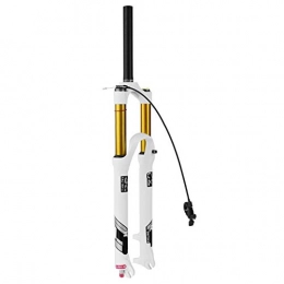 TYXTYX Fourches VTT Mountain Bike 140mm Travel Suspension Fork MTB 26 / 27.5 / 29 inch, Alliage léger 1-1 / 8"Air Forks 9mm QR (Color: White - Straight Remote Lock, Size: 26")