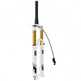 TYXTYX Fourches VTT Mountain Bike 140mm Travel Suspension Fork MTB 26 / 27.5 / 29 inch, Alliage léger 1-1 / 8"Air Forks 9mm QR (Color: White - Tapered Remote Lock, Size: 27.5")