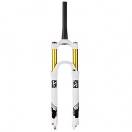 TYXTYX Fourches VTT Mountain Bike 140mm Travel Suspension Fork MTB 26 / 27.5 / 29 inch, Alloy léger 1-1 / 8"Air Forks 9mm QR (Color: White - Tapered Manual Lock, Size: 26")