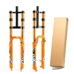 PHOCCO Pièces de rechanges PHOCCO Fourches VTT 27.5 29'' VTT Fourche À Suspension QR 9mm Fourche À Air Voyage 130mm Double Épaulement Tube Droit Frein À Disque Verrouillage Manuel (Color : Orange, Size : 29in)