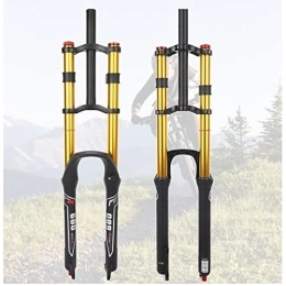 QHIYRZE Pièces de rechanges QHIYRZE 26 27, 5 29 Pouces Vélo De Montagne Fourchette Une Descente VTT Air Fourche Suspendue Voyage 130mm 1-1 / 8" Droit Vélo Fourche Avant Ajustement du Rebond Verrouillage Manuel QR 9mm