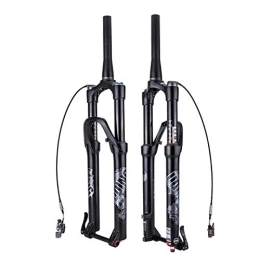 SJAPEX Pièces de rechanges SJAPEX 26 / 27, 5 inch Fourche de Suspension de Vélo, Alliage de Magnésium De Fourche à Gaz pour VTT, Amortisseur d'arbre Contrôlé par Canon Conique, Fourche Avant Verrouillable