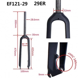 TLBBJ Pièces de rechanges TLBBJ Bicycle Fork Fourche Carbone 29inch VTT Fourche VTT vélo Fourche en Fibre de Carbone 26er Bicycle Accessories (Color : EF121 29)