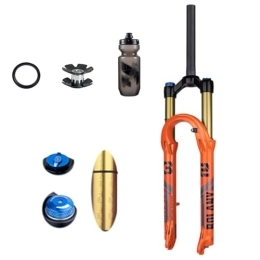TS TAC-SKY Fourches VTT TS TAC-SKY Fourche VTT Magnésium 27.5 / 29 Pouces 120mm Travel Shock Absorption Shockproof Air Pressure Accessories (Color : Orange, Size : 27.5 inch Straight Manual)