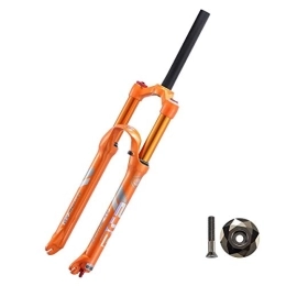 TYXTYX Fourches VTT TYXTYX Fourche à Suspension VTT 26 / 27, 5 Pouces en Alliage Orange, Fourche Avant de vélo de Montagne Double Chambre à air avec Capuchon supérieur