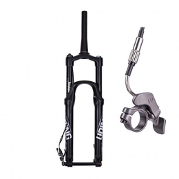 VHHV Pièces de rechanges VHHV VTT Vélo Fourche à Suspension 26" 27, 5", Alliage de Magnésium Verrouillage à Distance Air Fourches Avant Bicyclette Accessoires Voyage: 140mm - Noir Absorber (Size : 27.5 inch)