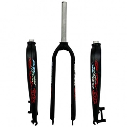 Xiami Pièces de rechanges Xiami Vélo Huile Dur Forks 26 Fonte / 27, 5 / 29 Pouces VTT 700C Route Universel Aluminium Suspension Avant Fourche en Alliage Frein à Disque Noir Mat + Rouge Motif réfléchissant (Size : 26")