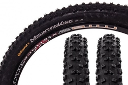 Nicht Angegben Pneus VTT Continental Mountain King II Set de 2 pneus de vélo 27, 5 x 2, 4" - Noir - Taille : 60-584