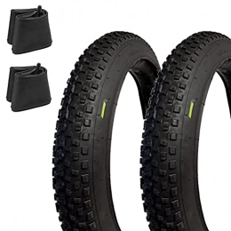 ECOVELO Pièces de rechanges Ecovelò Copertoni 26 X 4.0 (100-559) + Camere Con V.a. Pneumatici per Fat Bike Gomme Bici MTB 2 pneus 26 x 4, 0 Chambres X Mixte, Noir, 26