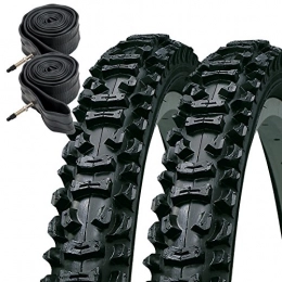 Kenda Pièces de rechanges Kenda Smoke 26" x 1.95 Mountain Bike Tyres with Presta Tubes (Pair)