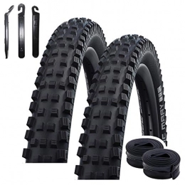 maxxi4you Pièces de rechanges Schwalbe Magic Mary BikePark Addix Pneu de vélo E-50 Noir 62-584 (27, 5 x 2, 40) + 2 chambres à air Schwalbe DV19 avec 3 démonte-pneus