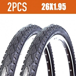 SUSHOP Pièces de rechanges SUSHOP Pneu de Bicyclette, 26x1.95 Mountain Road Bike Tires résistant à l'usure Ultraléger Anti Crevaison VTT Vélo Vélo Accessoires (Pack de 2), Jaune