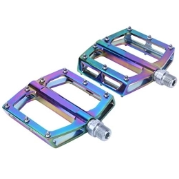 VGEBY Pédales VTT 1 Paire de pédales de vélo, pédales de Plate-Forme de vélo en Alliage d'aluminium coloré Vélo de Montagne Pédales Larges Vélo Pédales de vélo