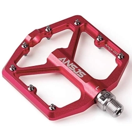 MDEAN Pièces de rechanges ANSJS Pédales de VTT plates en aluminium avec roulement scellé et plateforme légère pour vélo de route, VTT, BMX, VTT (rouge)