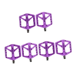 BESPORTBLE Pédales VTT BESPORTBLE 3 Paires pédale de vélo Mountain Bike Pedals vélo Tout Terrain pédales résistantes pédales stabilité pédales Solides vélo Montagne équitation Accessoires Enfant Nylon Violet