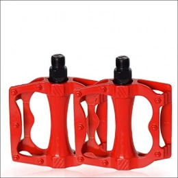 YDWL Pédales VTT Bicycle ball foot pedal bearing ultra light aluminum alloy mountain bike equipment dead fly pedal bicycle parts-Hollow foot pedal red
