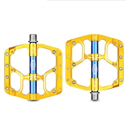 LQKYWNA Pièces de rechanges En Alliage D'aluminium VTT Pédales Vélo Avec Antidérapante Plat Stud étanche Et Anti-poussière Pour VTT BMX Route Remplacement Du Vélo (Jaune)