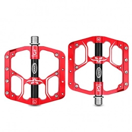 LQKYWNA Pièces de rechanges En Alliage D'aluminium VTT Pédales Vélo Avec Antidérapante Plat Stud étanche Et Anti-poussière Pour VTT BMX Route Remplacement Du Vélo (Rouge)