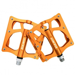 EULANT Pièces de rechanges EULANT Large Pédales Plates, Pédale Vélo VTT BMX, 3 Pièces Roulements Étanches CNC Aluminium Pédale 9 / 16", avec Ongles Anti-dérapants, Golden