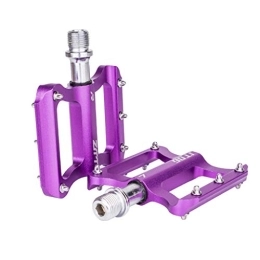 FITYLE Pédales VTT FITYLE Pédales de Vélo de Montagne avec Clous Antidérapants, Broches de 9 / 16 Pouces en D'aluminium, Violet