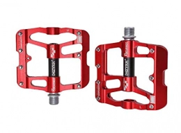 G.Z Pédales VTT G.Z Bicycle Pedals, New Aluminum Alloy Pedals, Bearing Pedals for Mountain Bikes and Road Bikes, Ultra-Strong CNC Machined 3-Axis, Suitable for BMX MTB Road Bike 9 / 16, Red Black