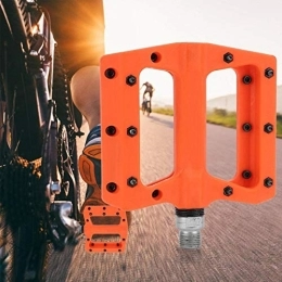 FOLOSAFENAR Pédales VTT Grande zone de Force appliquée haute résistance 1 paire de pédale de vélo de montagne en nylon en plastique, pour vtt BMX vélo de route de montagne(Orange)