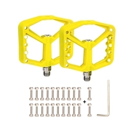 HSCZXV pédales de vélo MTB Roulements à pédale Plate Ultralight Un M Montagne BMX Bague antidérapante à Gros Pieds en Nylon en Nylon coloré 9/16"Vélo (Color : MG5 Yellow)