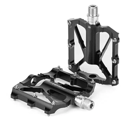 HSXMY Pièces de rechanges HSXMY Pédales de vélo de montagne, pédales de vélo plates en aluminium, antidérapantes et usinées CNC, pédales de vélo de route, pour BMX / VTT de 1, 4 cm, noir