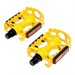 HUANGRONG Pièces de rechanges HUANGRONG Selle Coussin VTT BMX Vélo Route VTT Vélo en Aluminium Plat Cage Plateforme Pédales Couleur: Rouge (Color : Yellow)