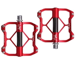 Huangwanru Pièces de rechanges Huangwanru Pédales Les Accessoires de Bicyclette de pédale d'alliage d'aluminium de vélo de Montagne équipés avec des pédales de Bicyclette antidérapantes durables Pédales Durables (Couleur : Rouge)